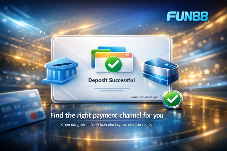 các kênh nạp tiền Fun88 ví điện tử ngân hàng thẻ quốc tế hạn mức