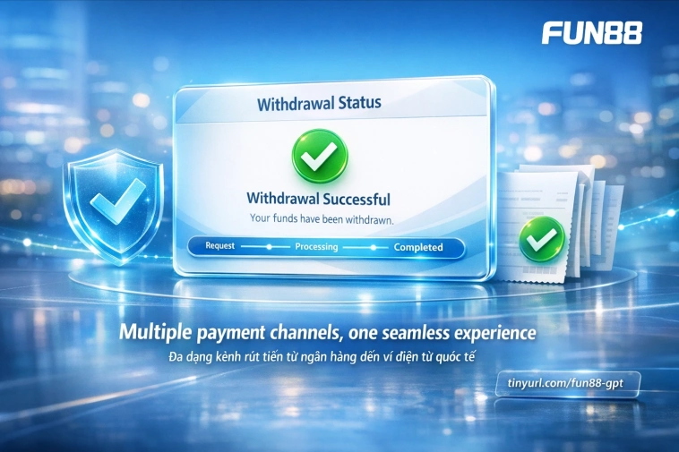 Fun88 withdrawal methods bank e-wallet prepaid credits
