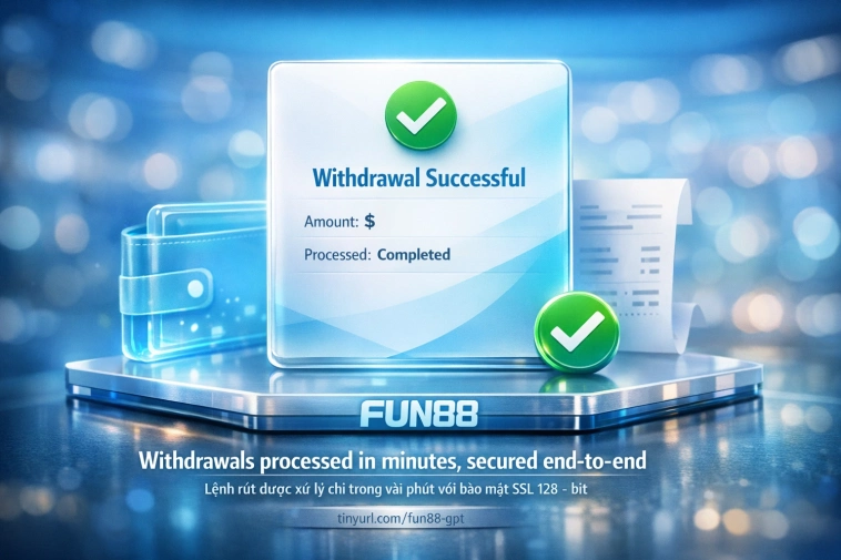 Fun88 withdrawal processing time fast secure SSL encryption