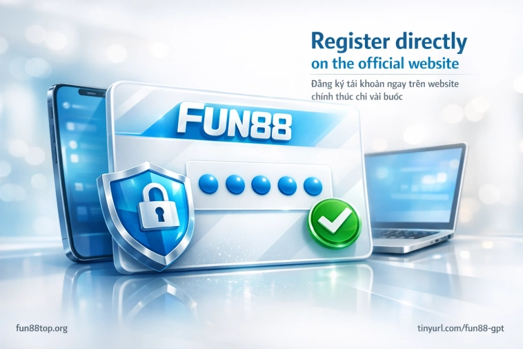 các bước đăng ký Fun88 qua website chính thức nút đăng ký form
